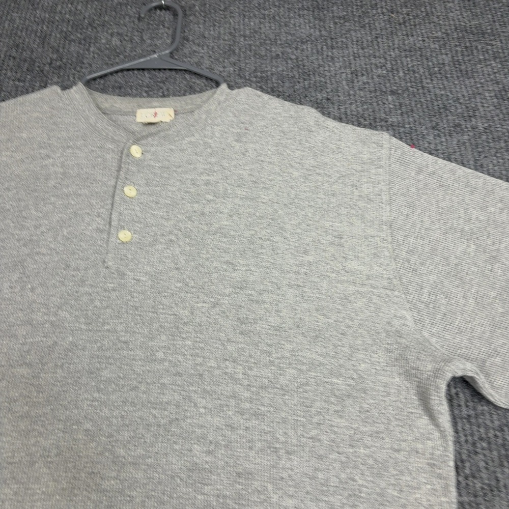 J Crew Oarsman Thermal Shirt Mens XL Gray Long Sleeve Hensley Waffle Knit Cotton - Picture 2 of 7